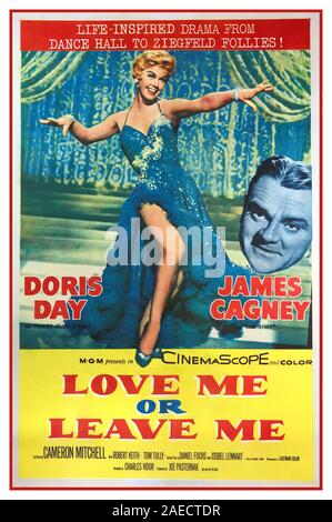 1950’s Vintage movie film poster for 1955 film ‘LOVE ME OR LEAVE ME’ with Doris Day and James Cagney Cameron Mitchell Robert Keith Stock Photo