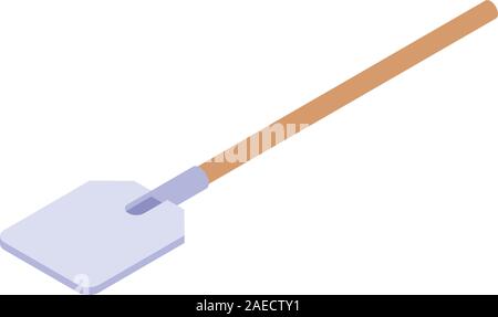 Pizza cooking shovel icon, isometric style Stock Vector