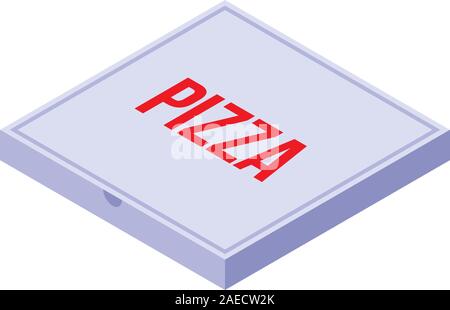 Pizza carton box icon, isometric style Stock Vector