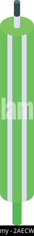 Green striped candle icon, isometric style Stock Vector