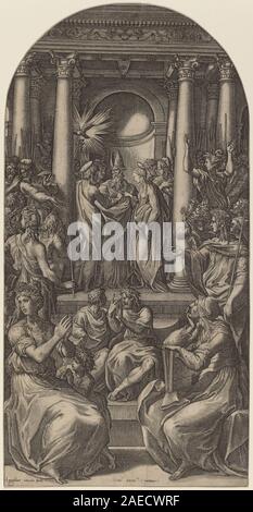 An engraving by Gian Jacopo Caraglio after Titian depicting the ...