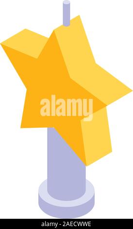 Star holiday candle icon, isometric style Stock Vector