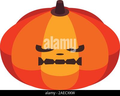 Pumpkin face icon, isometric style Stock Vector
