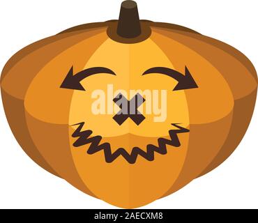 Food holiday pumpkin icon, isometric style Stock Vector