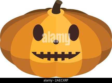 Evil smiling pumpkin icon, isometric style Stock Vector