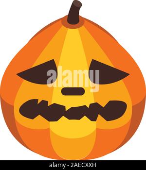 Evil pumpkin icon, isometric style Stock Vector