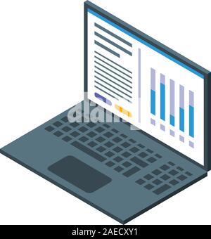 Blood test laptop icon, isometric style Stock Vector