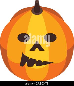 Carving pumpkin icon, isometric style Stock Vector