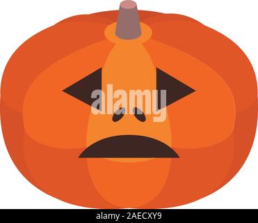 Vegetable halloween pumpkin icon, isometric style Stock Vector