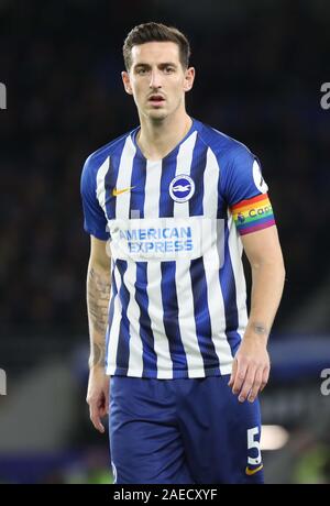 Brighton's Captain  Lewis Dunk during the Premier League match between Brighton & Hove Albion and Wolverhampton Wanderers at The Amex Stadium in Brighton. 08 December 2019