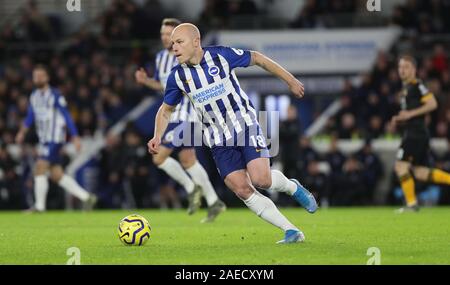 Brighton's Aaron Mooy during the Premier League match between Brighton & Hove Albion and Wolverhampton Wanderers at The Amex Stadium in Brighton. 08 December 2019