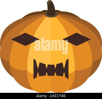 Fruit halloween pumpkin icon, isometric style Stock Vector