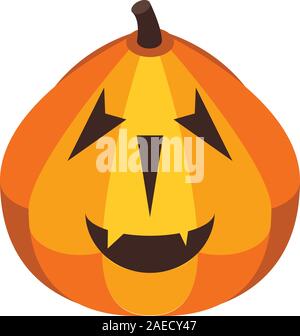 Autumn holiday pumpkin icon, isometric style Stock Vector