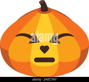 Funny halloween pumpkin icon, isometric style Stock Vector