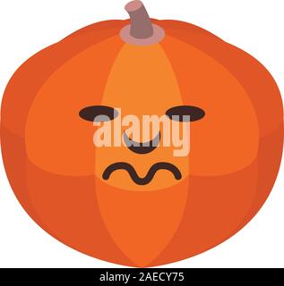 Sad halloween pumpkin icon, isometric style Stock Vector