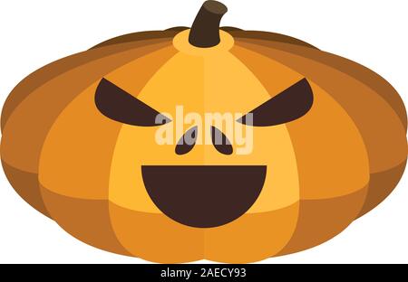 Creepy pumpkin icon, isometric style Stock Vector
