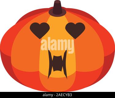 Cute halloween pumpkin icon, isometric style Stock Vector