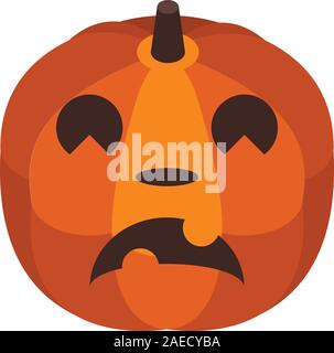 Horror pumpkin icon, isometric style Stock Vector