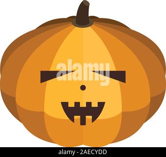 Ripe halloween pumpkin icon, isometric style Stock Vector