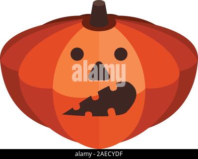Scary halloween pumpkin icon, isometric style Stock Vector