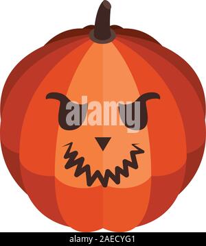 Cute eyes pumpkin icon, isometric style Stock Vector