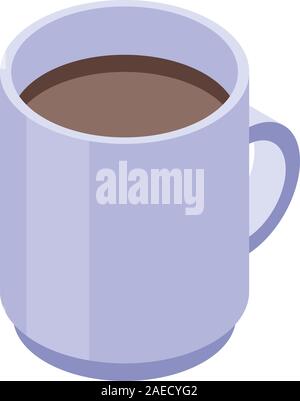 Blackberry tea cup icon, isometric style Stock Vector