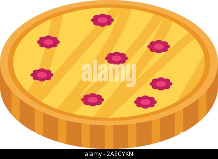 Fruit blackberry cake icon, isometric style Stock Vector