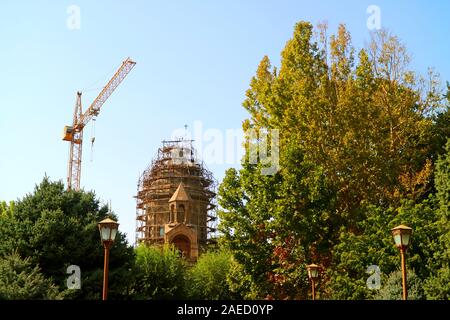 The Mother Cathedral of Holy Etchmiadzin During Reconstruction, Vagharshapat City of Armenia in October 2019 Stock Photo