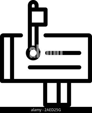 House mailbox icon, outline style Stock Vector