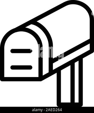 Metal mailbox icon, outline style Stock Vector