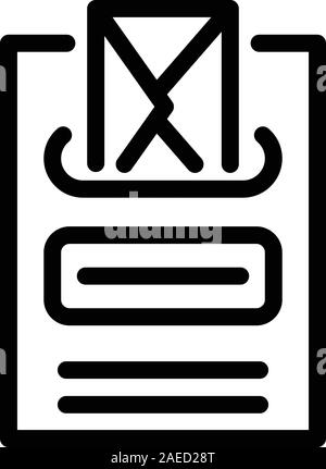 Door mailbox icon, outline style Stock Vector