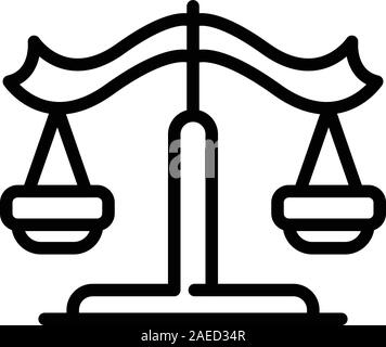 Justice balance icon, outline style Stock Vector