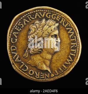 Giovanni da Cavino, Nero, AD 37-68, Roman Emperor AD 54 (obverse) Nero, A.D. 37-68, Roman Emperor A.D. 54 [obverse] Stock Photo