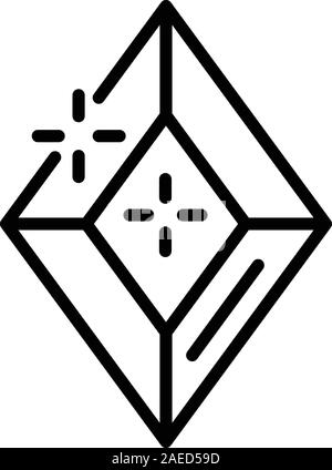 Precious gemstone icon, outline style Stock Vector