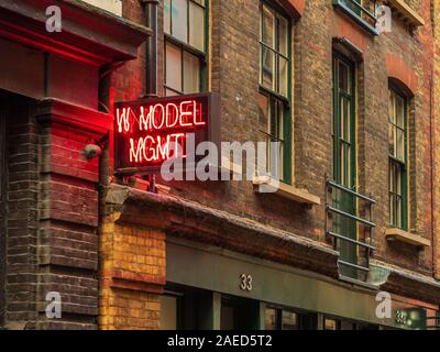 W Model Management Agency in Charlotte Street in London's vibrant Shoreditch district Stock Photo