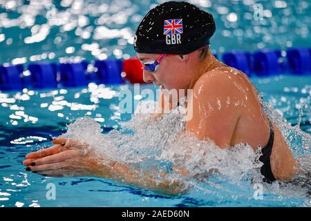 Glasgow, Scotland, UK.  08th Dec, 2019. Molly Renshaw of Great Britain competes in Women's Breaststroke Final during Final day of the LEN European Short Course Swimming Championships 2019 at Tollcross International Swimming Centre on Sunday, 08 December 2019. GLASGOW SCOTLAND. Credit: Taka G Wu/Alamy Live News Stock Photo