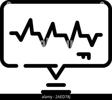 Speech authentication icon, outline style Stock Vector