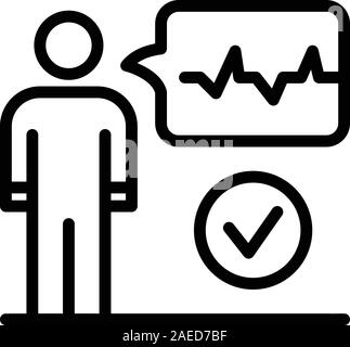 Voice authentication icon, outline style Stock Vector