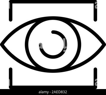 Eye scanner icon, outline style Stock Vector