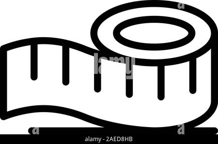 Measurement tape icon, outline style Stock Vector