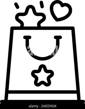 Eco bag campaign icon, outline style Stock Vector