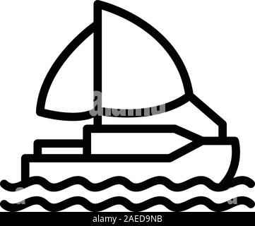 Relocation ship icon, outline style Stock Vector