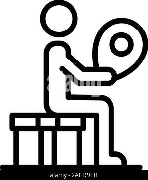 Man relocation icon, outline style Stock Vector