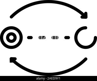 Point relocation icon, outline style Stock Vector