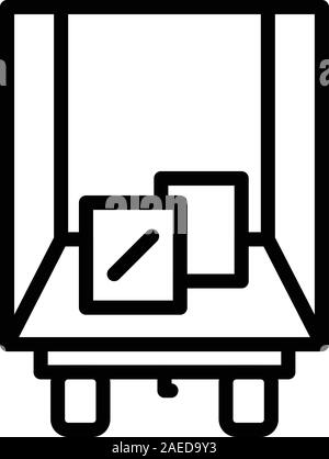 Truck box relocation icon, outline style Stock Vector