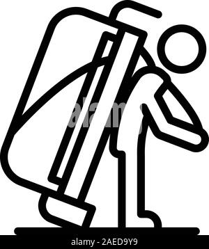 Sofa relocation icon, outline style Stock Vector