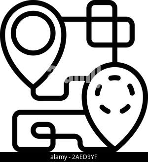 House relocation map icon, outline style Stock Vector