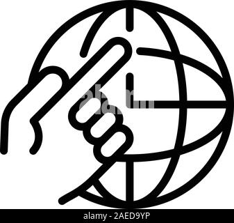 Global relocation icon, outline style Stock Vector