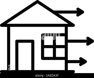 House transfer icon, outline style Stock Vector