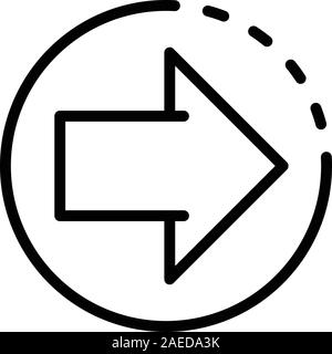 Relocation arrow icon, outline style Stock Vector